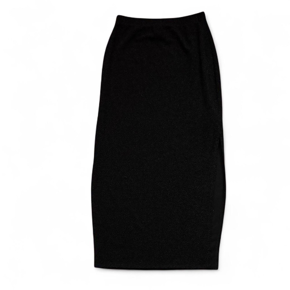 NWT MINKPINK x MP|C Black Sparkle 90s Y2K Midi Side-Split Pencil Skirt — SMALL - Picture 3 of 5